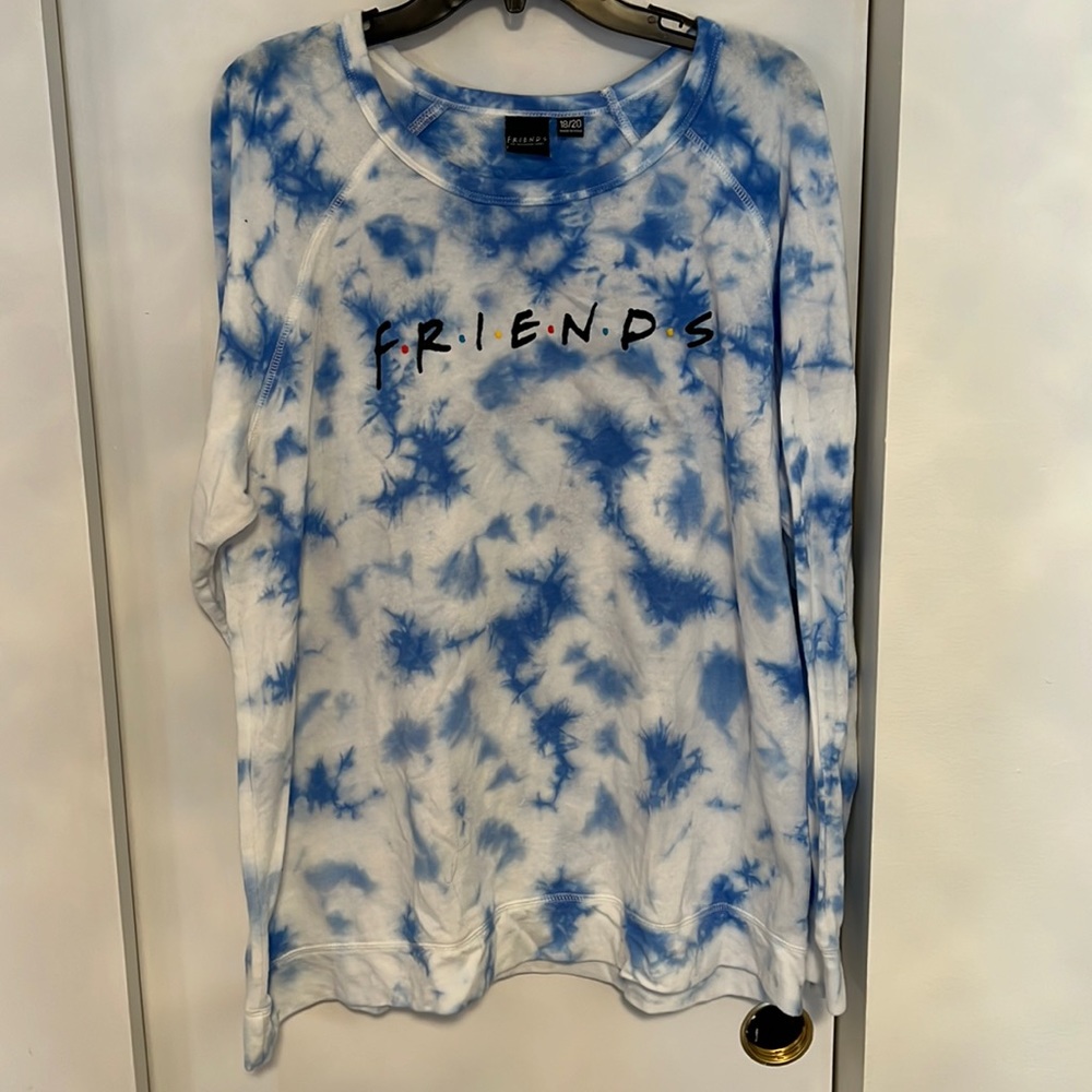 Friends Blue and White Tye Dye Long Sleeve Size 18/20